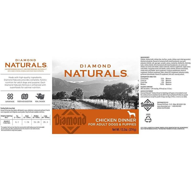 Diamond Naturals Chicken Dinner All Life Stages Canned Dog Food