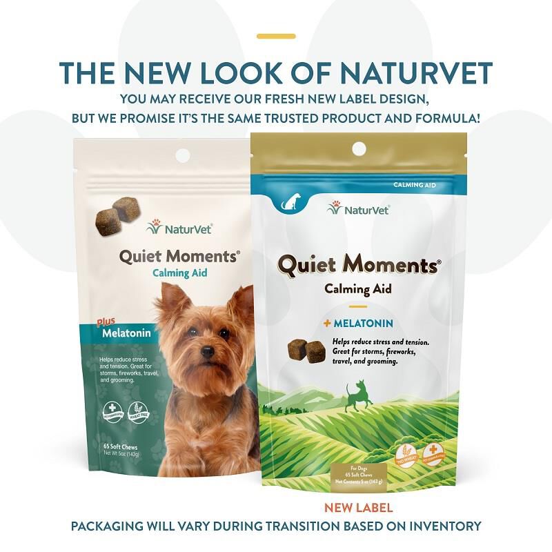 NaturVet Quiet Moments Calming Aid Plus Melatonin Dog Soft Chews