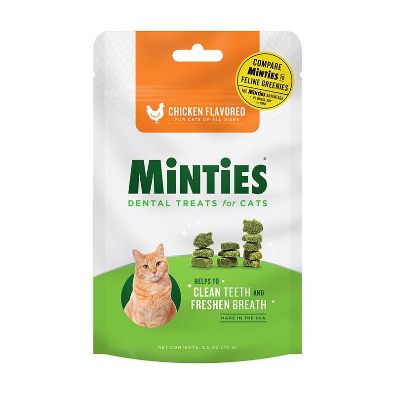 Minties Chicken Flavored Dental Treats for Cats 2.5 oz