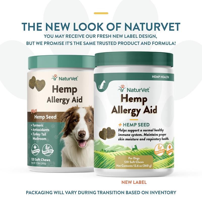 NaturVet Hemp Allergy Aid Plus Hemp Seed Soft Chews for Dogs