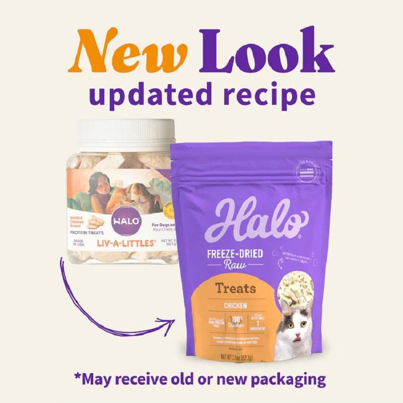 Halo Liv a Littles Freeze Dried Whole Chicken Dog Cat Treats 2.2 oz