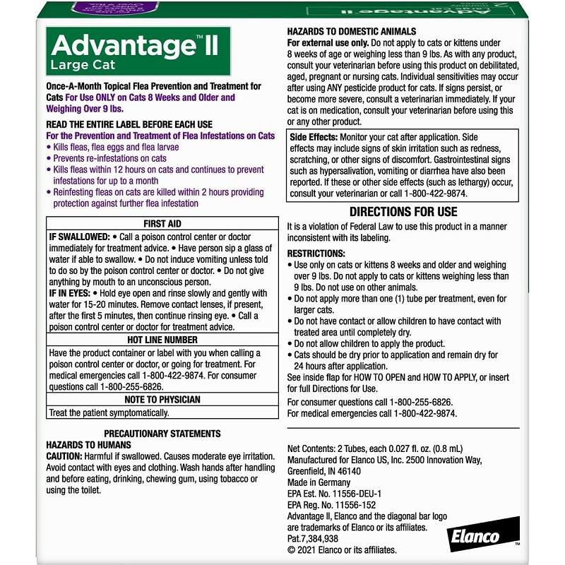 Advantage ii side effects cats sale