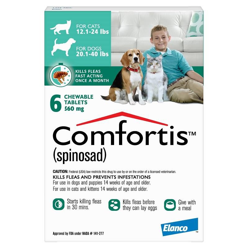 Comfortis Beef Flavoured Chewables for Dogs Cats Kills Fleas