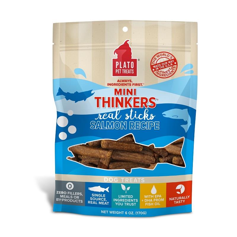 Plato Mini Thinkers Real Sticks Salmon Dog Treats | Allivet