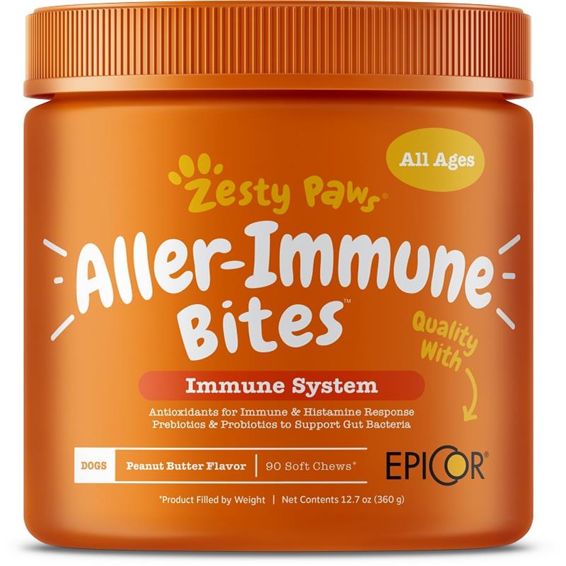 Zesty Paws Aller-Immune Bites Immune System Supplement for Dogs, 90 ...