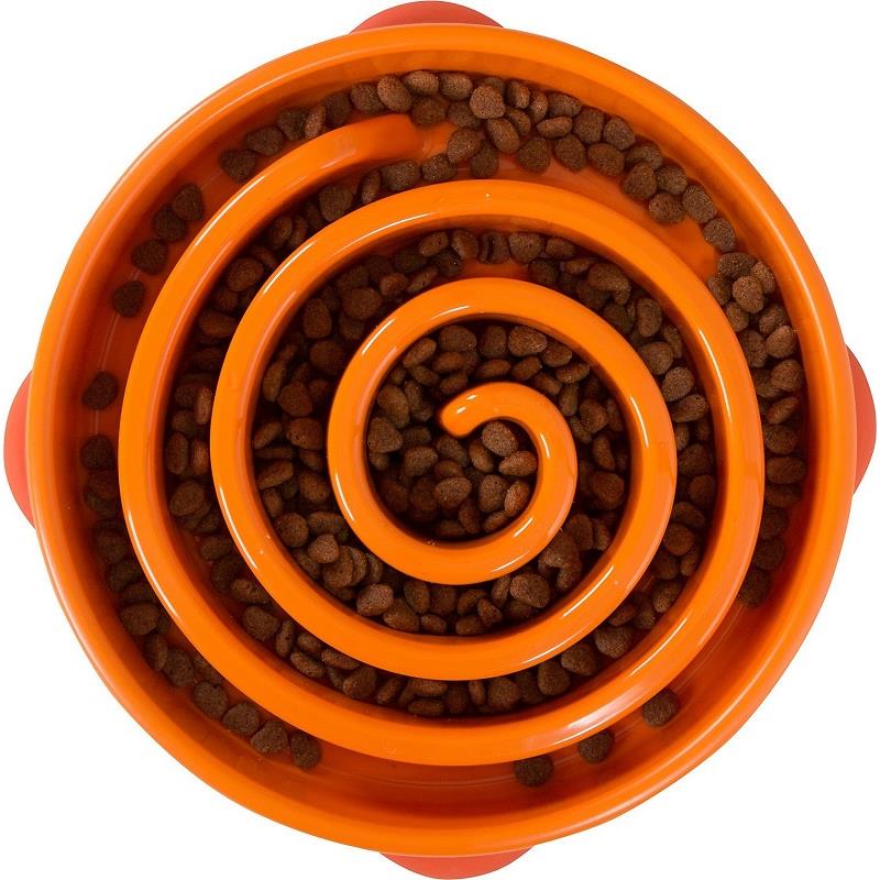 Outward Hound Slo-Bowl Fun Feeder Large Orange Dog Bowl | Allivet