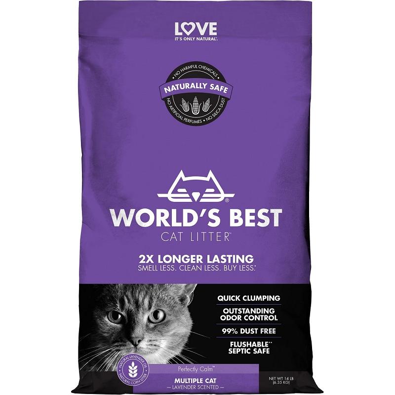 World's Best Lavender Scented Multiple Cat Clumping Formula Cat Litter