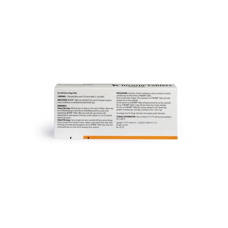 Incurin 1 mg, 30 tablets dosage for Dogs Online Allivet