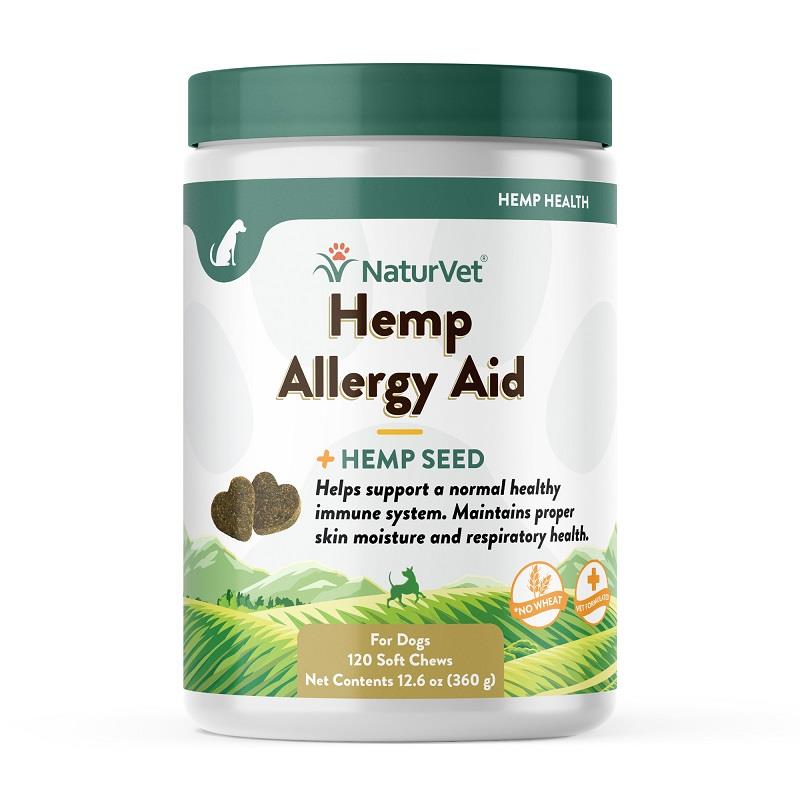 NaturVet Hemp Allergy Aid Plus Hemp Seed Soft Chews for Dogs Allivet