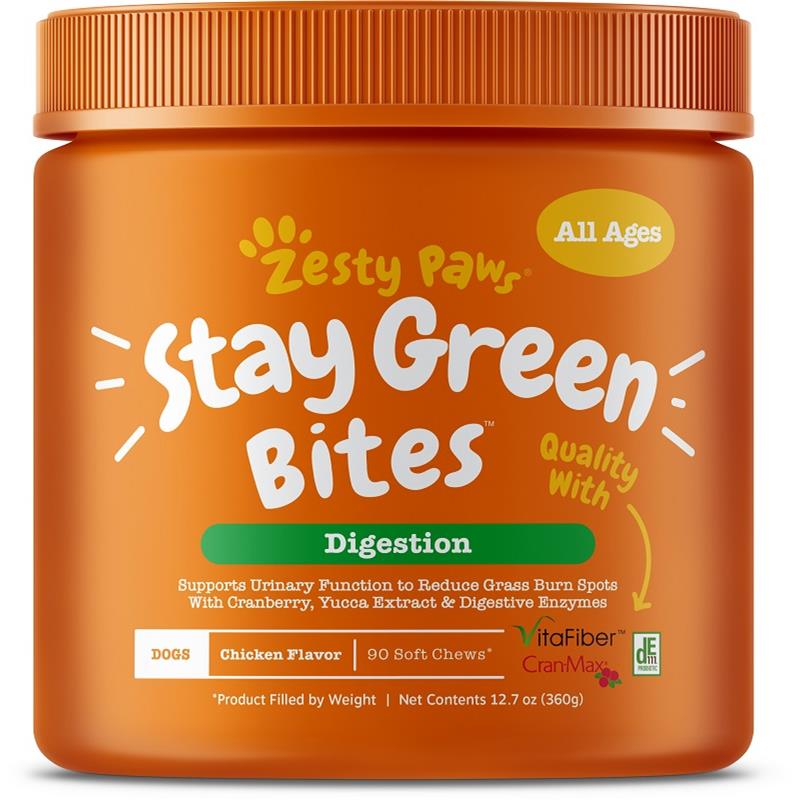 Zesty Paws Stay Green Bites Digestion Supplement for Dogs Chicken ...