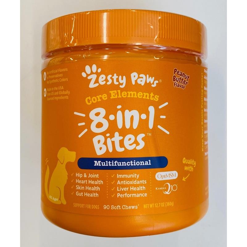 Zesty Paws 8-in-1 Multifuctional Bites Supplement for Dogs, 90 soft ...