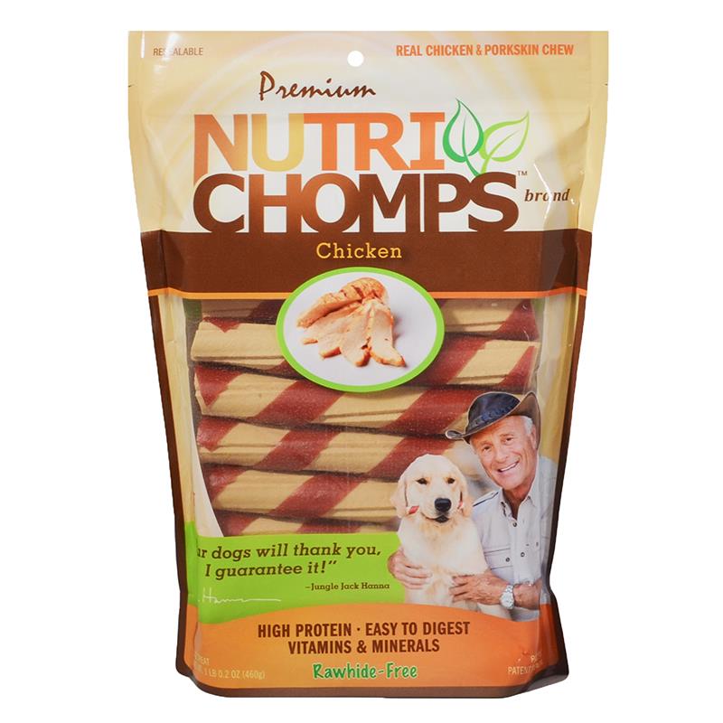 Premium Nutri Chomps 6" Chicken Wrapped Twists Dog Treats, 15 count | Allivet