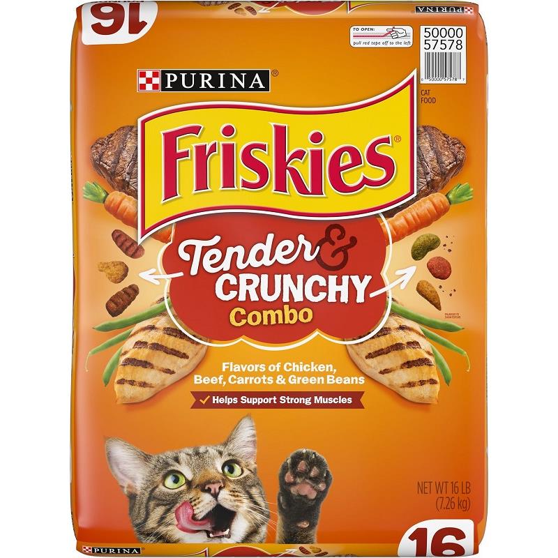 Friskies Tender and Crunchy Combo Dry Cat Food, 16 lbs | Allivet