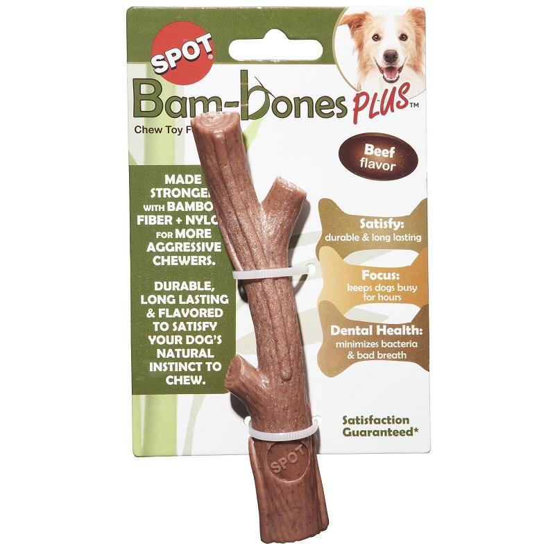 Ethical Pet Spot Bam-Bones Plus Branch Chew Dog Toy with Beef Flavor 5.75"