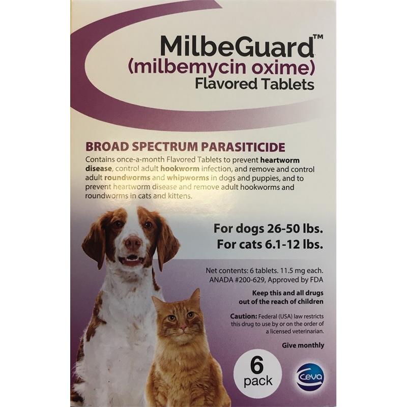 MilbeGuard Flavored Tablets for Dogs and Cats, 6 Month Supply | Allivet