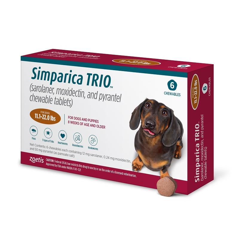 Simparica Trio Chewable Tablets for Dogs | Allivet